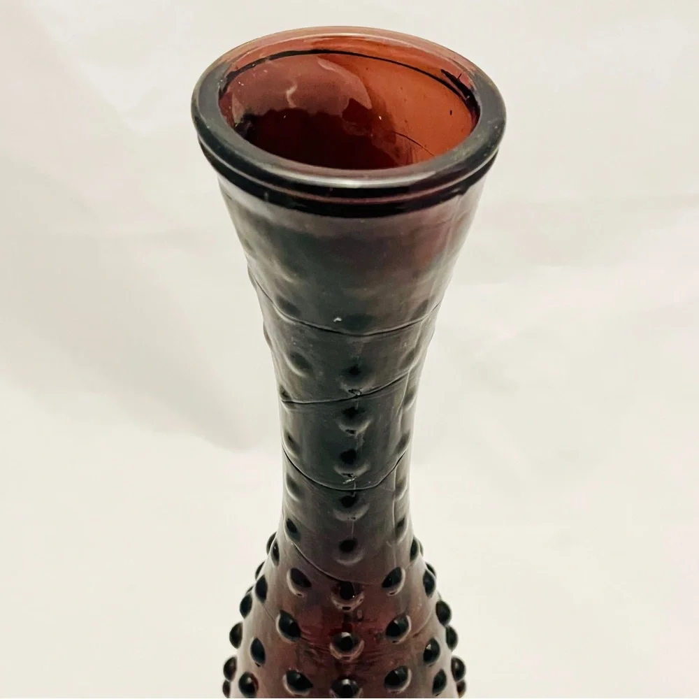 Mid-Century Amethyst Hobnail Bud Vase, Vintage, EUC